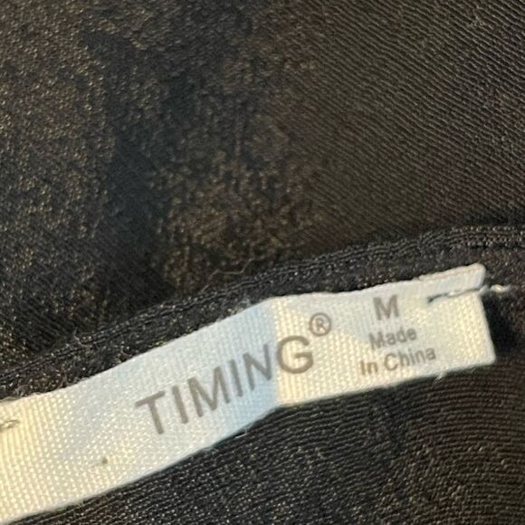 Timing Tie Front Top Sheer Lace Trim Black M NWT - Picture 6 of 9